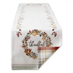 DII&reg; 108" Thanksgiving Thankful Autumn, Fall Leaves, Reversible Table Runner