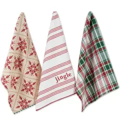 DII&reg; Assorted Jingle Dishtowel Set