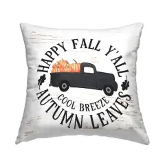 Stupell Industries Happy Fall Y'all Rustic Pumpkin Truck Throw Pillow