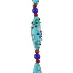 Blue Lampwork Glass Oval Bead Mix by Bead Landing&trade;