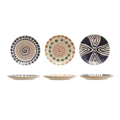 Hello Honey&reg; 8" Geometric Print Stoneware Dinner Plate Set