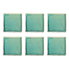 Hello Honey&reg; 11" Square Aqua Reactive Crackle Glaze Stoneware Serving Trays, 6ct.