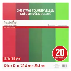12" x 12" Christmas Colored Vellum Paper Pad by Recollections&trade;