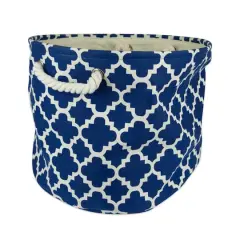 DII&reg; Medium Round Polyester Lattice Bin Navy