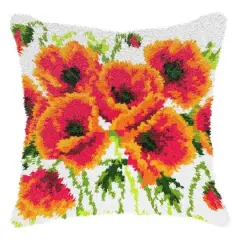 Orchidea Latch hook cushion kit "Poppies"