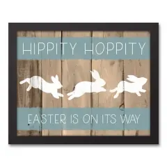 Hippity Hoppity Bunnies 11" x 14" Black Floating Framed Canvas