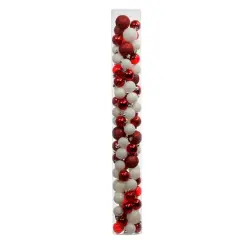 80 Pack Red & White Shatterproof Ball Ornaments by Ashland&reg;