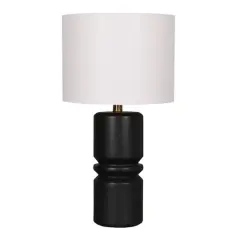 22" Black Ceramic Table Lamp with White Fabric Shade by Ashland&reg;