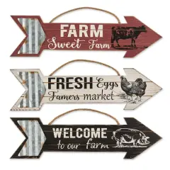 Galvanized Arrow Farmhouse Signs Set
