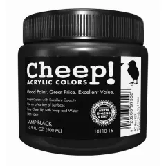 Cheep&reg; Lamp Black Acrylic Paint, 16.9oz.