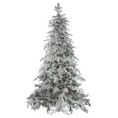 7.5ft. Pre-Lit Real Touch&trade;️ Flocked Whistler Noble Fir Artificial Christmas Tree, Clear Lights