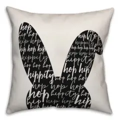 Bunny Head with Hippity Hop Throw Pillow