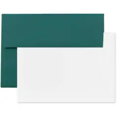 JAM Paper A2 Blank Greeting Cards & Envelopes, 25ct. Teal