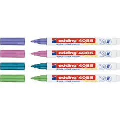 edding&reg; by Securit&reg; Metallic 4 Color 4085 Chalk Marker Set