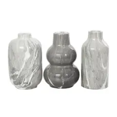 Gray Marble Inspired Ceramic Vase Set