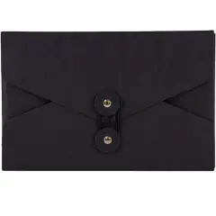 JAM Paper Black Kraft Portfolio with Button and String Tie Closure 5.5" x 8.5"
