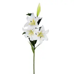 White & Yellow Real Touch Lily Spray, 2ct.
