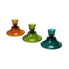 Hello Honey&reg; Multicolor Glass Taper Candle Holder Set