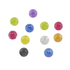 Multicolor Crackle Acrylic Round Beads, 7.5mm by Bead Landing&trade;