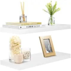 Sorbus 23.7" Extra Long Decorative Floating Shelves, 2ct. White