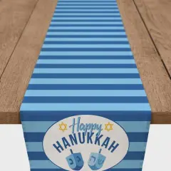 Happy Hanukkah Dreidel 16x90 Cotton Twill Runner