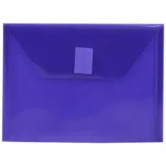 JAM Paper 5.5" x 7.5" Plastic Booklet Envelopes with Hook & Loop Closure, 24ct. Purple