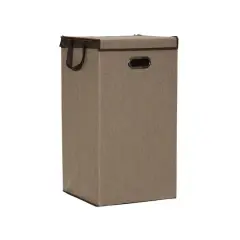 Household Essentials 26" Laundry Hamper with Lid Beige