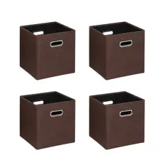 SunnyPoint 10.5" Storage Bin, 4ct. Light Brown