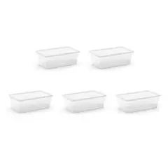 6.1qt. Clear Storage Cases with Snap-On Lids, 5ct. by Simply Tidy&reg;