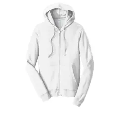 Port & Company&reg; Fan Favorite Fleece Full-Zip Hooded Sweatshirt White