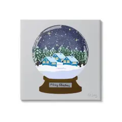 Stupell Industries Merry Christmas Winter Snow Globe Canvas Wall Art