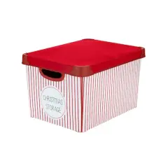Simplify 15.4" Christmas 60 Ornament Storage Tote Bin with Straps