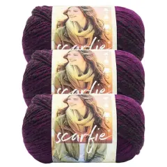 3 Pack Lion Brand&reg; Scarfie&reg; Yarn Charcoal/Magenta