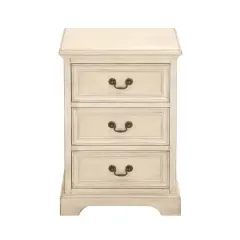 Cream Wood Traditional Accent Table, 25" x 17" x 14"
