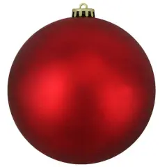 8" Red Shatterproof Matte Commercial Christmas Ball Ornament