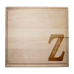 17" Floral Monogram Maple Cutting Board Floral Monogram Z