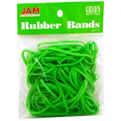 JAM Paper Size 33 Rubber Bands, 100ct. Green