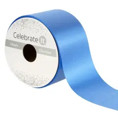 2.5" x 50yd. Satin Floral Ribbon by Celebrate It&reg; Royal