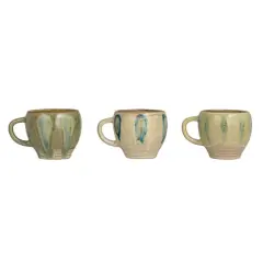 Hello Honey&reg; 12oz. Green & Blue Geometric Stoneware Mug Set