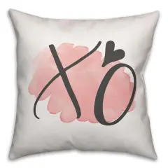 XO Watercolor Throw Pillow