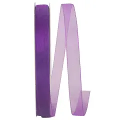 JAM Paper 5/8" x 100yd. Chiffon Mono Sheer Ribbon Eggplant