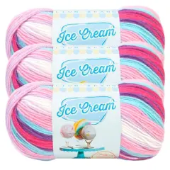 3 Pack Lion Brand&reg; Ice Cream&reg; Yarn Raspberry Ripple