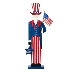 Glitzhome&reg; 40" Patriotic America Uncle Sam Porch D&eacute;cor
