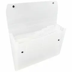 JAM Paper 9" x 13" Clear Plastic 6 Pocket Expanding Accordion File Folder, 2ct.