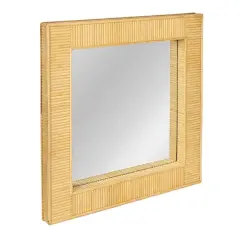 Hello Honey&reg; 28" Natural Brown Bamboo Square Wall Mirror