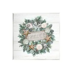 Stupell Industries Sea Life Holiday Peace Wreath Wall Plaque Art