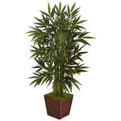 4ft. Bamboo Tree in Brown Bamboo Square 