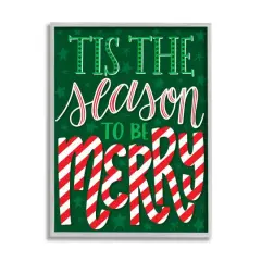 Stupell Industries Tis The Season To Be Merry Patterned Framed Giclee Art Gray