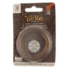 The Beadsmith&reg; Wire Elements&trade; 18 Gauge Tarnish Resistant Medium Temper Square Wire, 7yd. Vintage Bronze