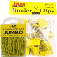 JAM Paper Office Desk Supply Clips Set Yellow